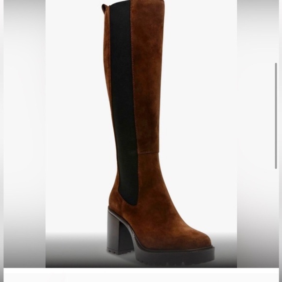 Steve Madden Deegan Dark brown Suede Tall Knee-High lug sole Boots size 10 new - Picture 6 of 8